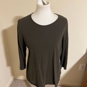 Eileen Fisher Organic Cotton 3/4 Sleeve Top - Medium